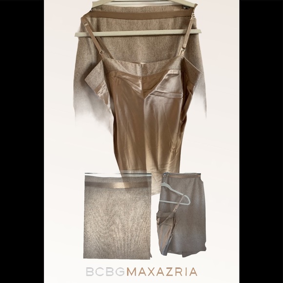 EUC💥HP🎉BCBGMaxAzria  Silk/Wool Skirt Cami set 2 - Picture 3 of 12